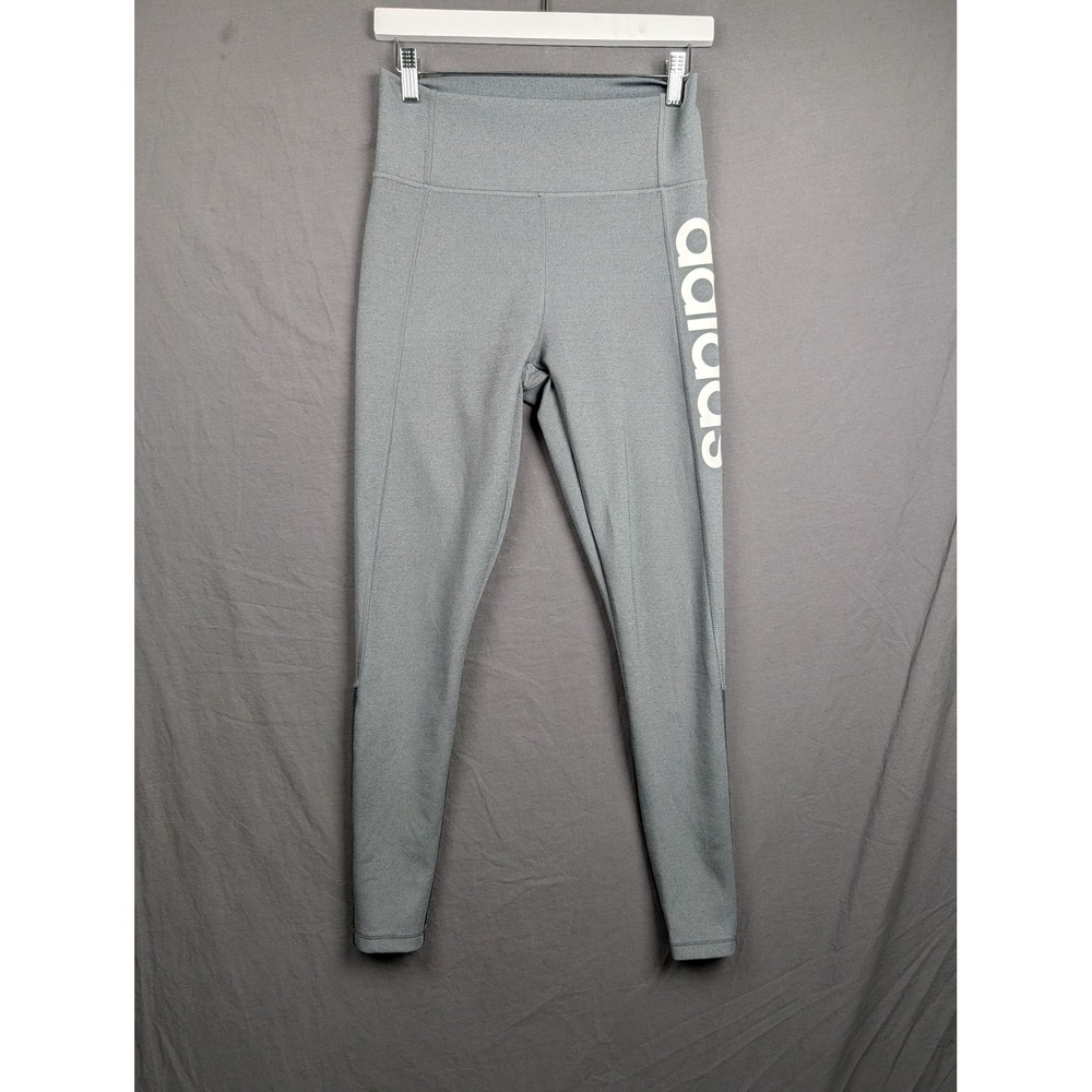 Adidas Aeroready Grey High Waisted Leggings Women's Medium Large Logo Grey Black
